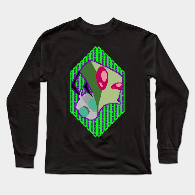 Invader Zim - Pixel Invader Long Sleeve T-Shirt by Aftermath980